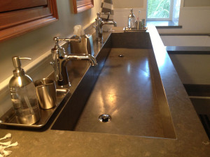 Integrated limestone trough sink