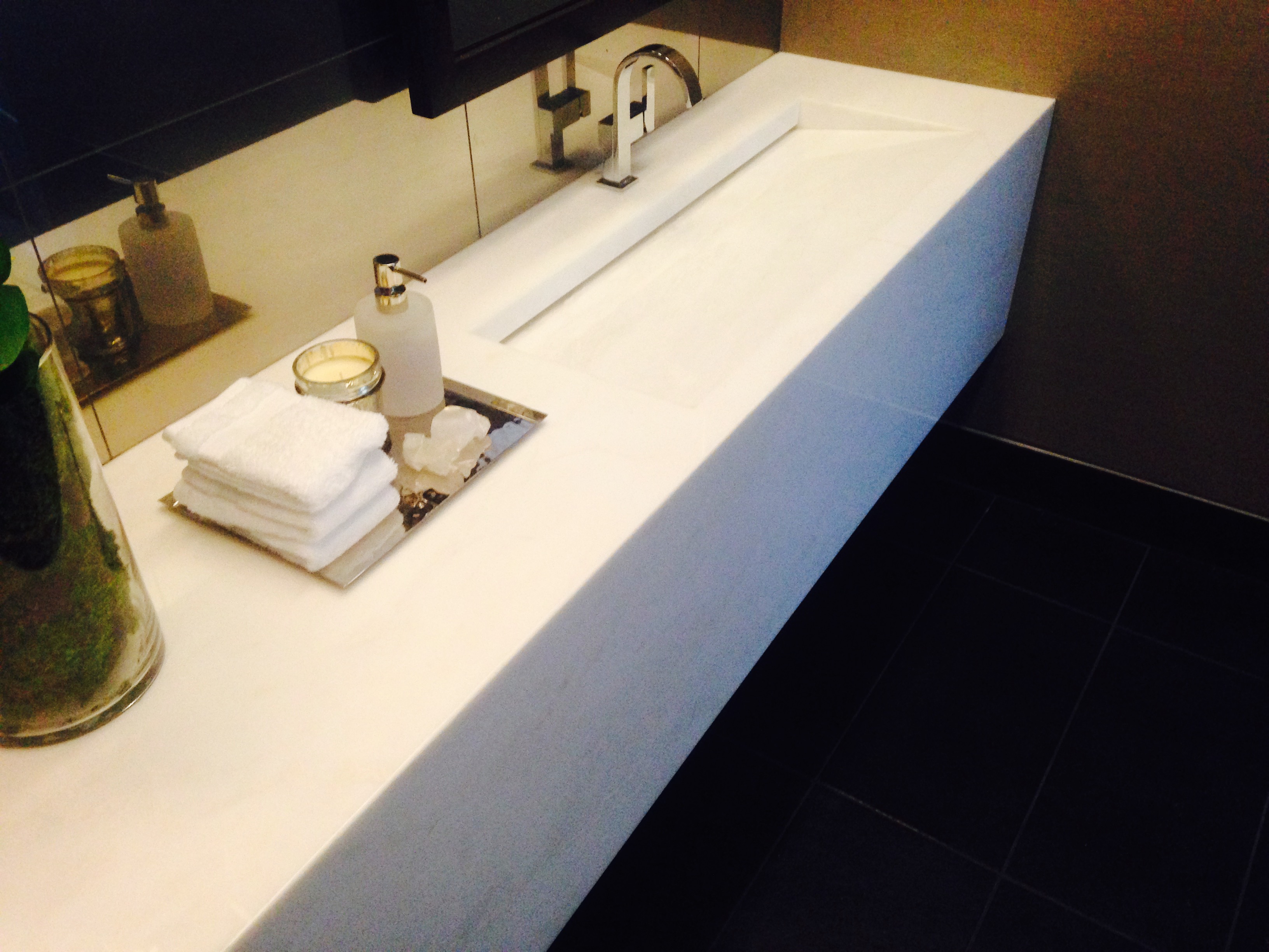 san jose bathroom counter with integrated sink